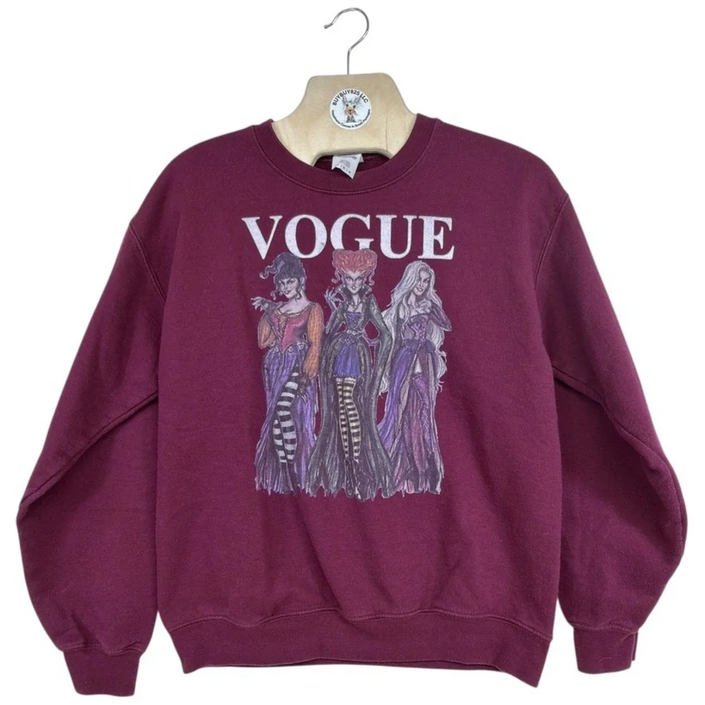 Gildan Heavy Blend Maroon Hocus Pocus Vogue Sanderson Sisters Sweatshirt‎ Medium